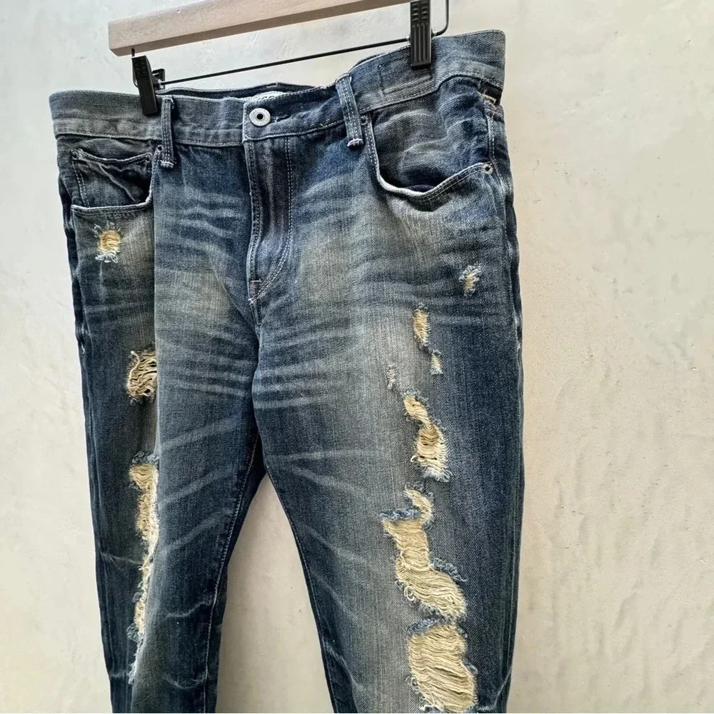 Express || Men's Rocco Slim Fit Skinny Edgy Distressing Late Y2K Vibe Sz 33X32